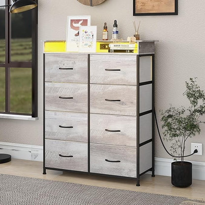 Dresser for Bedroom with Charing Station Grey Dresser with LED Lights Tall - Image 6