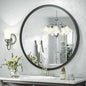 20 Inch Matte Black Round Mirror, Round Bathroom Vanity Mirror wilth Metal Frame by GOLOMO