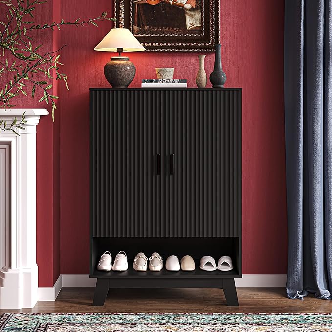 4-Tier Fluted Shoe Cabinet by BOXACTION