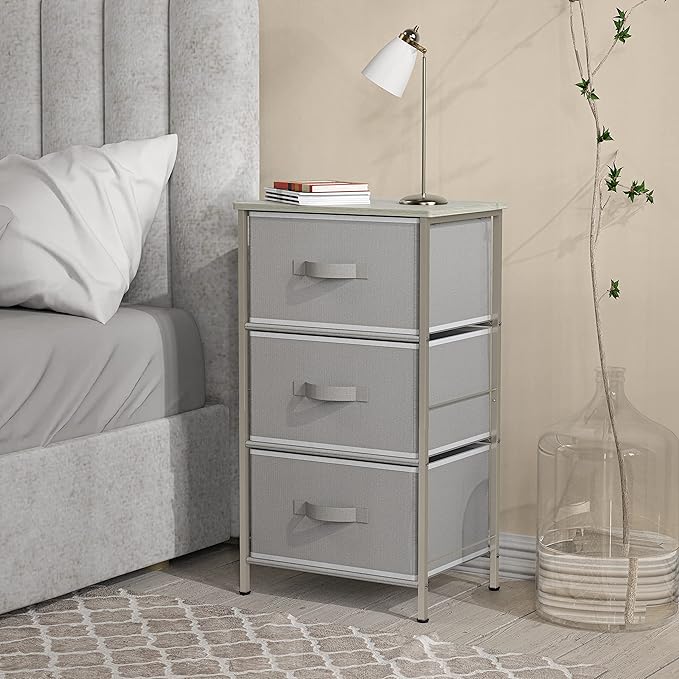 Simple Houseware 3 Drawer Nightstand Dresser - Image 2