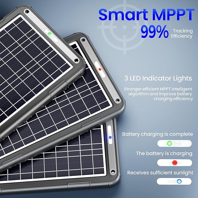 POWOXI 12V Solar Car Battery Charger: 12W Solar Trickle Charger Maintainer - Image 5