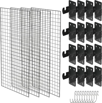 NACETURE Grid Wall Panels- 4 Pcs 2x4 ft Black Grid Wall Panel Display by NACETURE