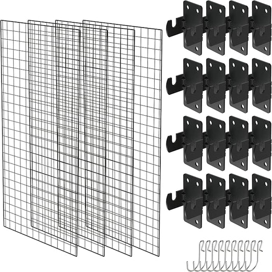 NACETURE Grid Wall Panels- 4 Pcs 2x4 ft Black Grid Wall Panel Display by NACETURE