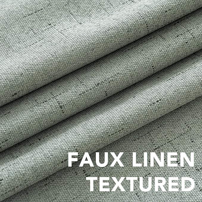 H.VERSAILTEX Linen Blackout Curtains Durable Thick Textured Linen Look 100% - Image 5
