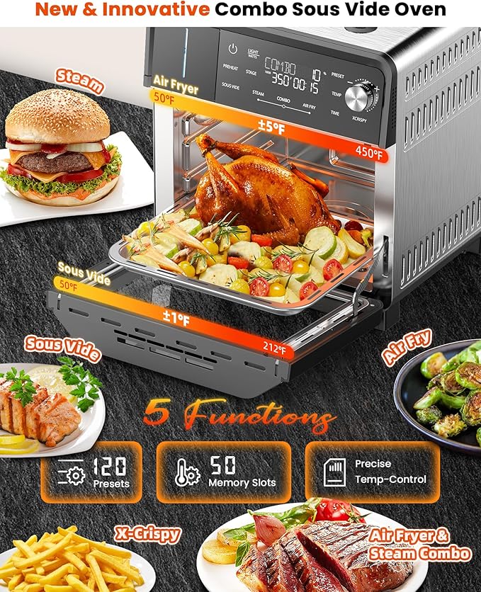 Nuwave Combi Steam Oven, Non-Toxic Stainless Steel Multi-Cooker - Image 3
