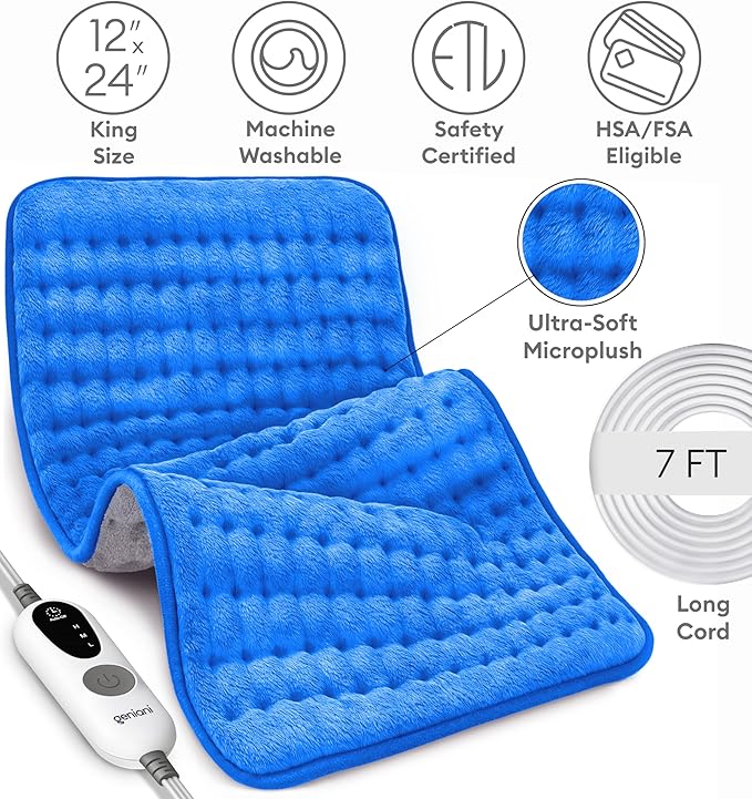 GENIANI Electric Heating Pad for Back Pain & Cramps Relief, Electric Throw - Image 6