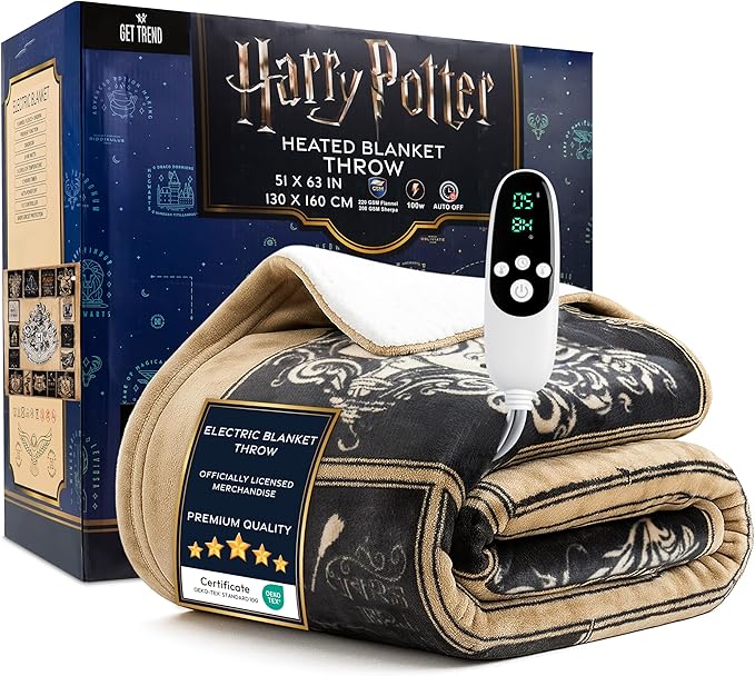 Harry Potter Gifts Heated Blanket Electric, Luxurious Soft Fleece Throw by GetTrend
