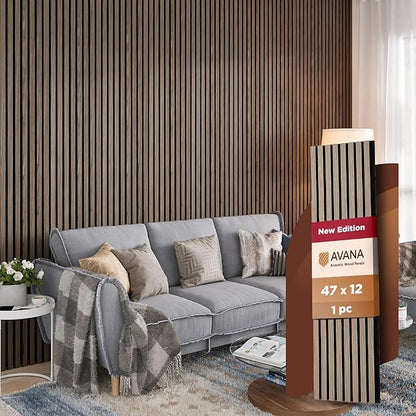 Avana Modern Acoustic Wood Wall Panels – 47.2 X 12.6 Inch Walnut Acoustic by AvanaHome