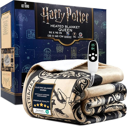 Harry Potter Gifts Heated Blanket Electric, Queen Size Luxurious Fleece by GetTrend
