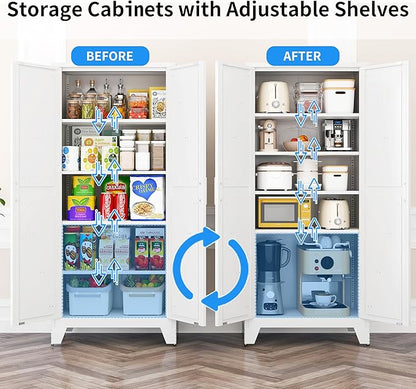 71" Tall Pantry Cabinet, Kitchen Pantry Storage Cabinets - Image 4