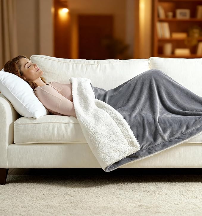 Heated Blanket Electric Throw 50"x60" – Safe Electric Heating Blanket - Image 4