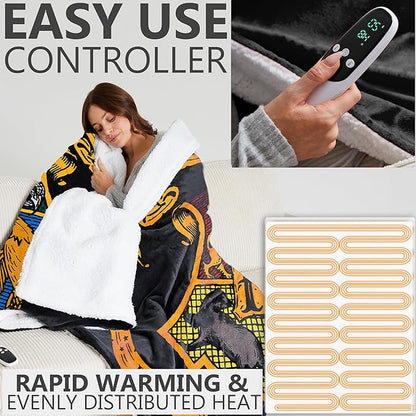 Harry Potter Gifts Heated Blanket Electric, Queen Size Luxurious Fleece - Image 3