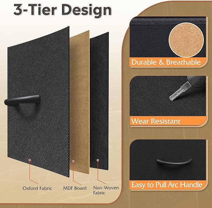 WLIVE 9 Drawer Dresser, Fabric Storage Tower - Image 6