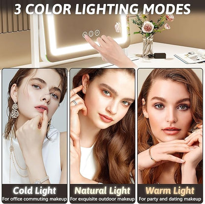 FENNIO Vanity Mirror with Lights 22 Inch- LED Lighted Makeup Mirror, Large - Image 3