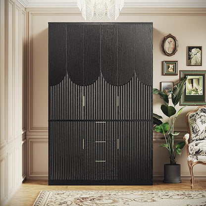 71" Wardrobe Armoire Wooden Closet - Image 8