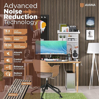 Avana Acoustic Wood Wall Panels – 94.4 x 12.6 Inch Natural Walnut Acoustic - Image 5