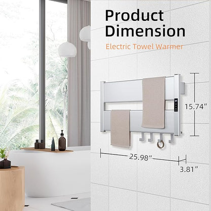 K&KALONZO Towel Warmer for Bathroom, Wall-Mounted Heated Towel Rack - Image 7