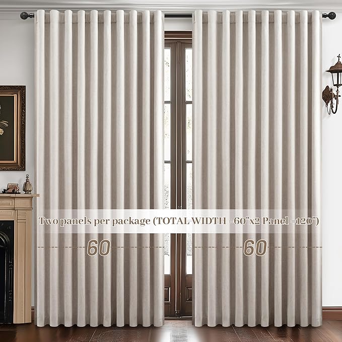 Curtains 60 Inch Length Wide Pleated Blackout Curtain - Image 8