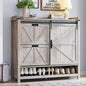 OKD Shoe Storage Cabinet with 2 Flip Drawers & Sliding Door, Farmhouse Entryway by OKD