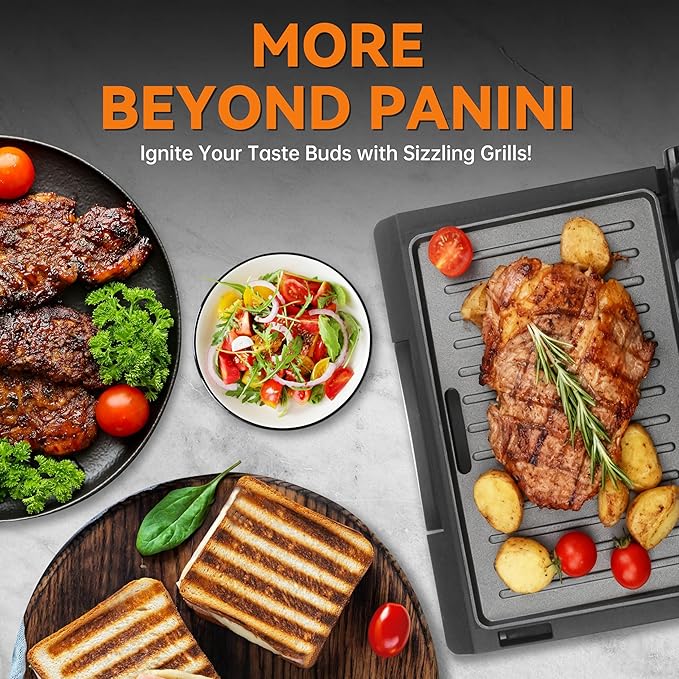Baker's Friend 2 Slices of Mini Panini Press Electric Grill, Panini Grill Press - Image 7