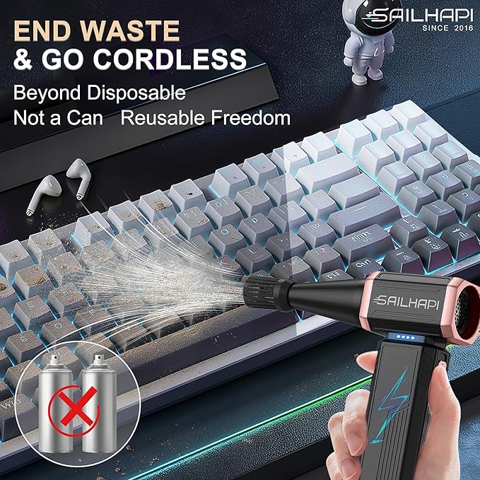 Electric Air Duster, 300000RPM High-Speed Cordless Blower - Image 2