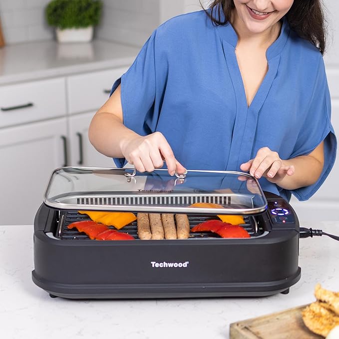 Indoor Smokeless Grill, Techwood 1500W Electric Indoor Grill - Image 6