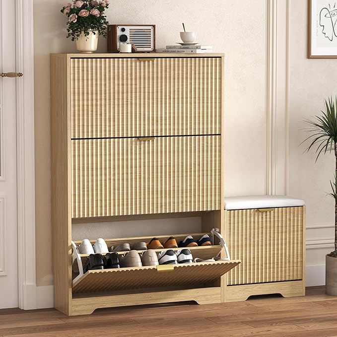 Shoe Cabinet Storage for Entryway by HUANLEGO