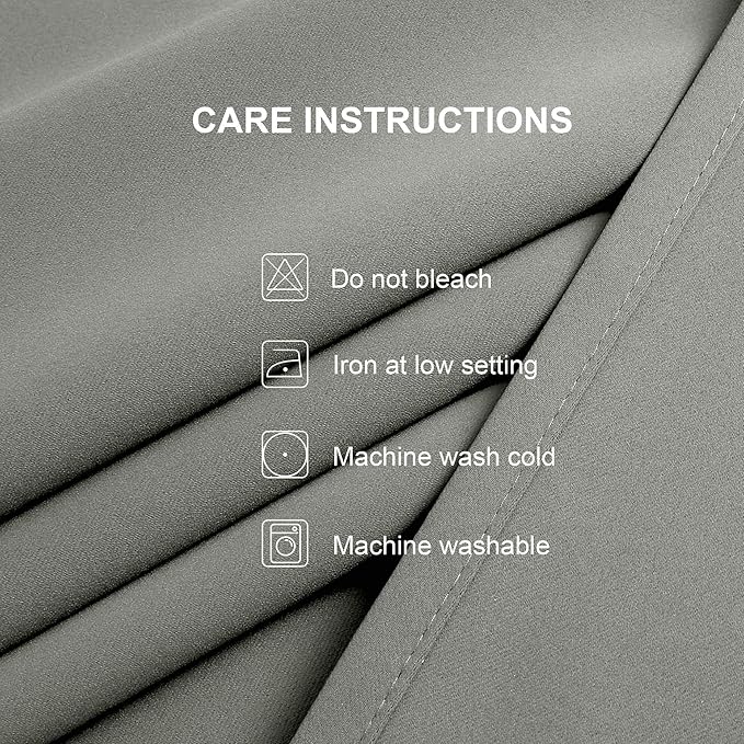 CUCRAF Light Grey Blackout Curtains 72 Inches Long, Thermal Insulated Noise - Image 7