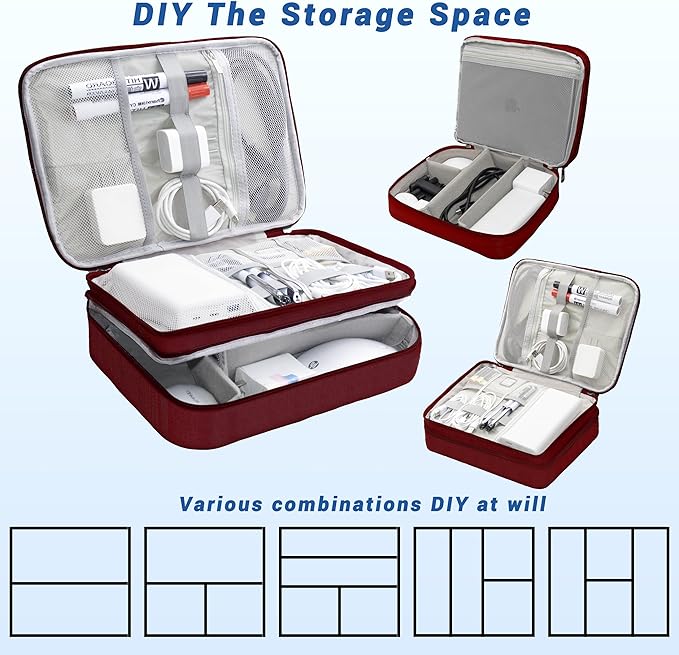 Electronics Organizer, Travel Cord Organizer Pouch, Portable Cable Organizer - Image 7