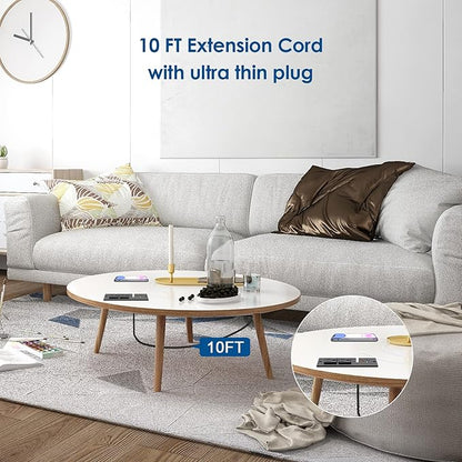 30W USB C Recessed Power Strip, Flat Plug Power Strip, 2 Outlets 4 USB Ports - Image 5