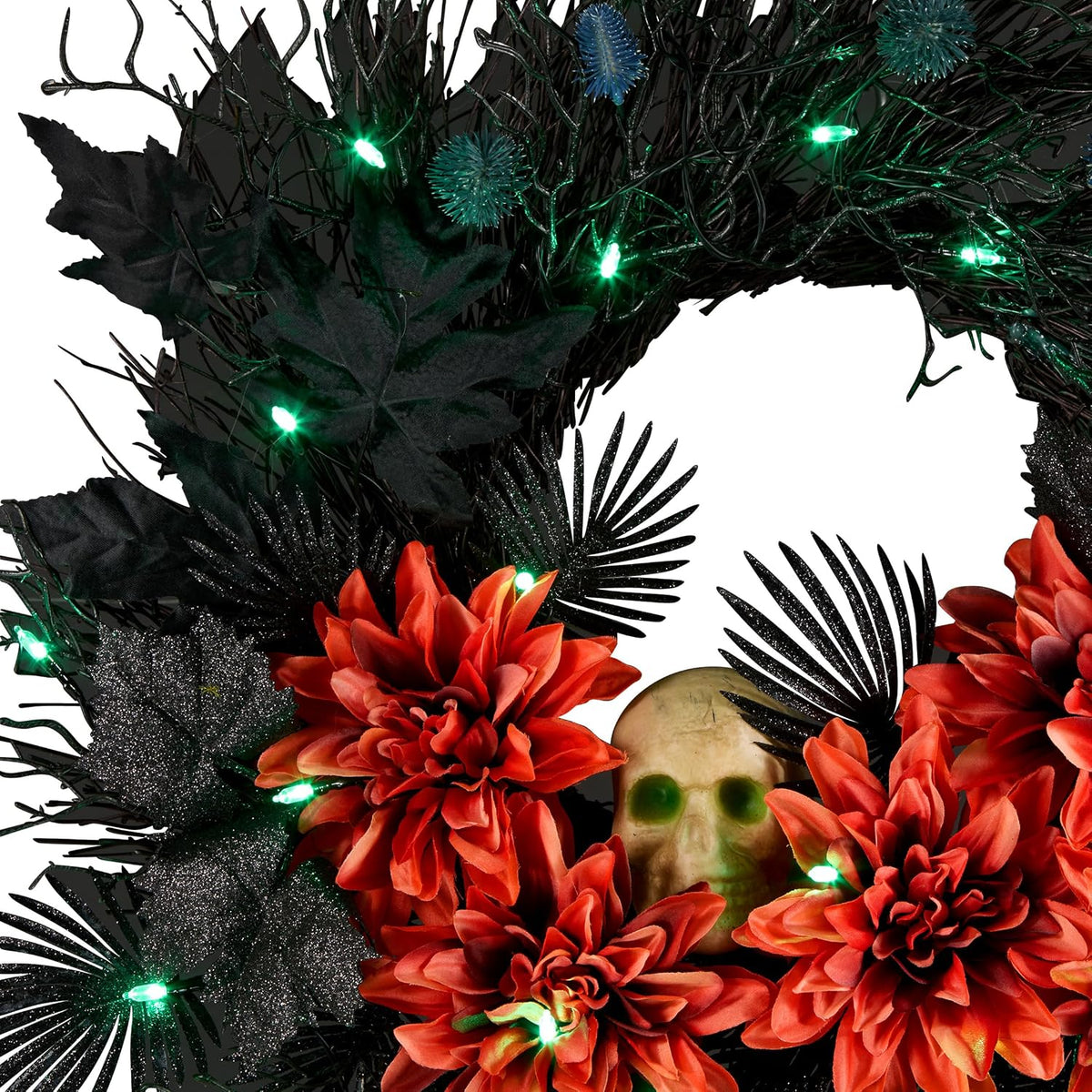 National Tree Company, 24inch Artificial Boo-Tiful Halloween Wreath with Oran...