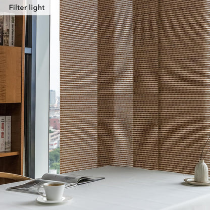 Panel Blinds Light Filter 45.8"-86" x 96", Mayonaka | Light-Filtering Panel Track Blinds for Windows and Sliding Doors with Adjustable Track and Trimmable Panels