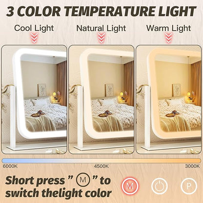 FENNIO Vanity Mirror with Lights 17''x13'' Makeup Mirror with Lights, Vanity - Image 2