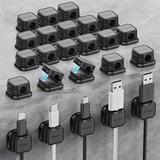 24 Pack Magnetic Cable Clip Organizer Cord Holder, Picozon Adhesive Cable by Picozon