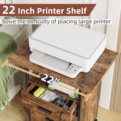 GYIIYUO 2 Wood Drawer Lockable File Cabinet - Image 5