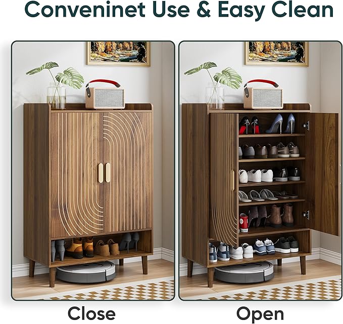 Smuxee Walnut Shoe Cabinet - Image 7