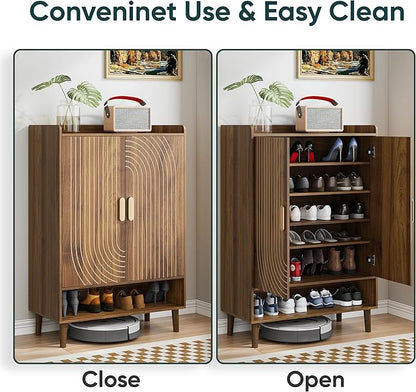 Smuxee Walnut Shoe Cabinet - Image 7