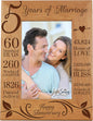 5 Year Anniversary Picture Frame Gifts, Wood Wedding Anniversary Frame for Wife Men Husband