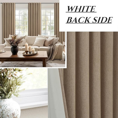 100% Blackout Curtains 84 Inch Length 2 Panels Set Farmhouse Style - Image 7
