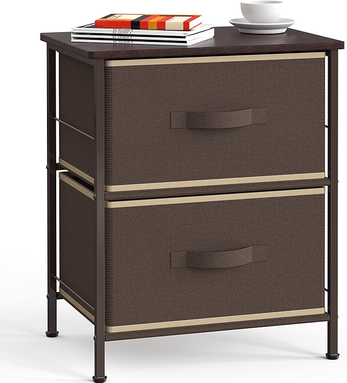 SIMPLE HOUSEWARE 2 Tier Night Stands Dresser by SimpleHouseware