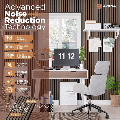 Avana Acoustic Wood Wall Panels – 94.4 X 12.6 Inch Walnut Acoustic Panels 2 PCs - Image 5