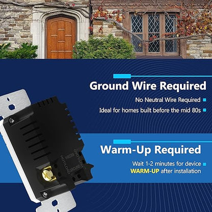 LIDER No Neutral Wire Required Humidity Sensor Switch, Automatic Humidity - Image 2