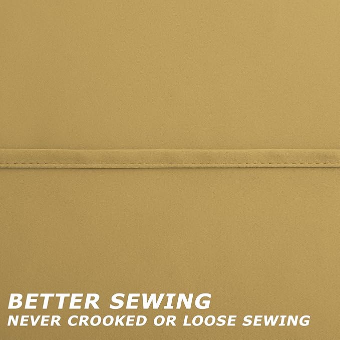 KOUFALL Gold Short Curtains 45 Inch Length - Image 2