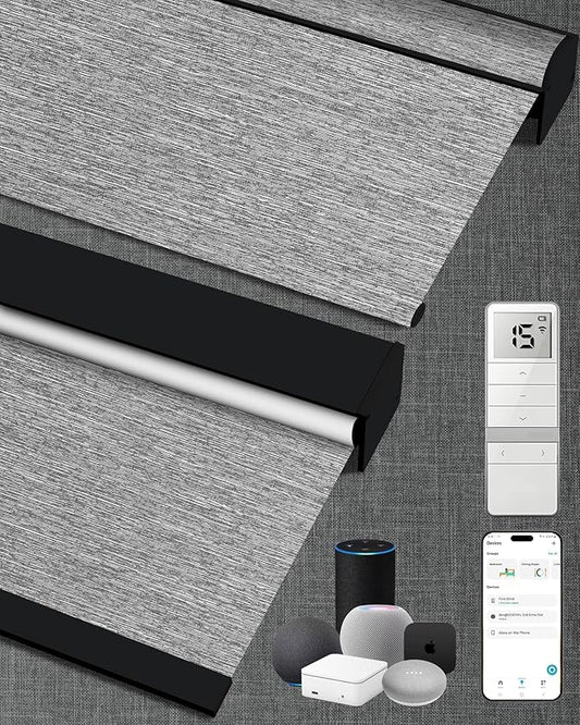 Kincmo Motorized Blinds with Remote, 100% Blackout Motorized Roller Shades Work by KincmoBlinds