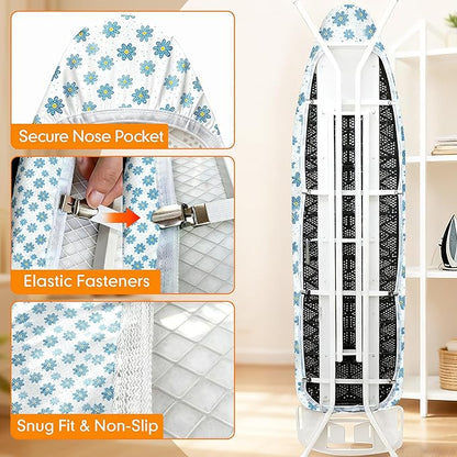 Ironing Board Cover and Pad, 18x49 Extra Wide Thick Iron Padding, Scorch & - Image 5