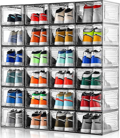 12 Pack Shoe Boxes Shoes Organizer, Shoe Storage Organizer Boxes - Image 6