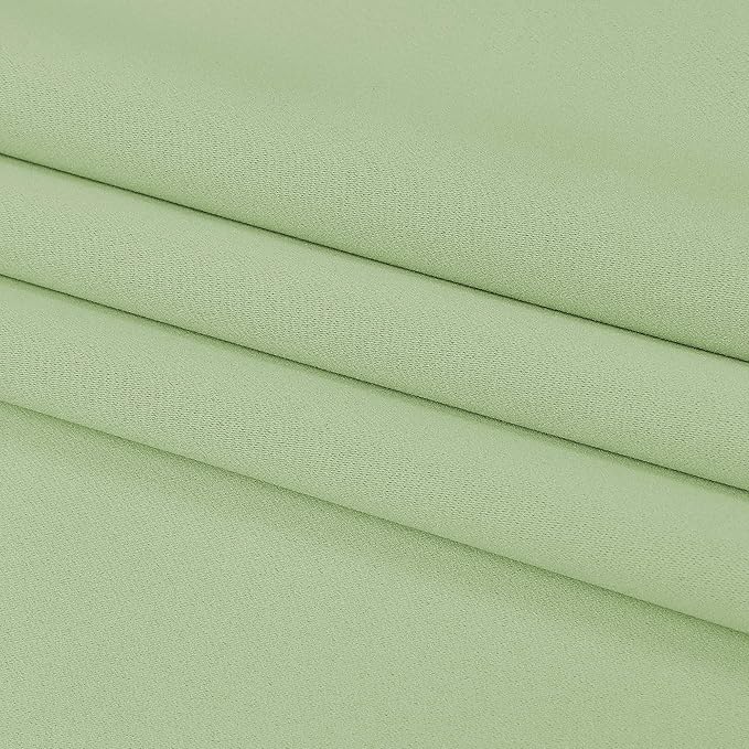 DUALIFE Light Green Short Curtains 54 inch Length Room Darkening Bedroom Narrow - Image 8