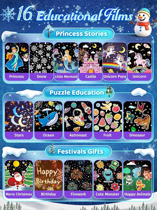 Frozen Toys, 15 Music+16 Films+315 Colors Night Light - Image 4
