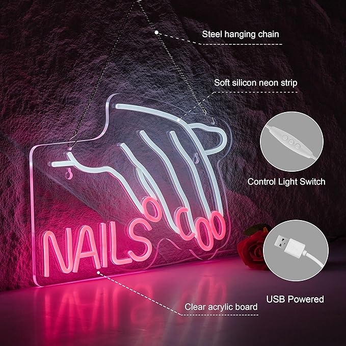 Nails Salon Neon Sign Dimmable Neon Light - Image 4