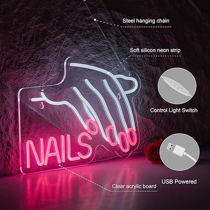 Nails Salon Neon Sign Dimmable Neon Light - Image 4